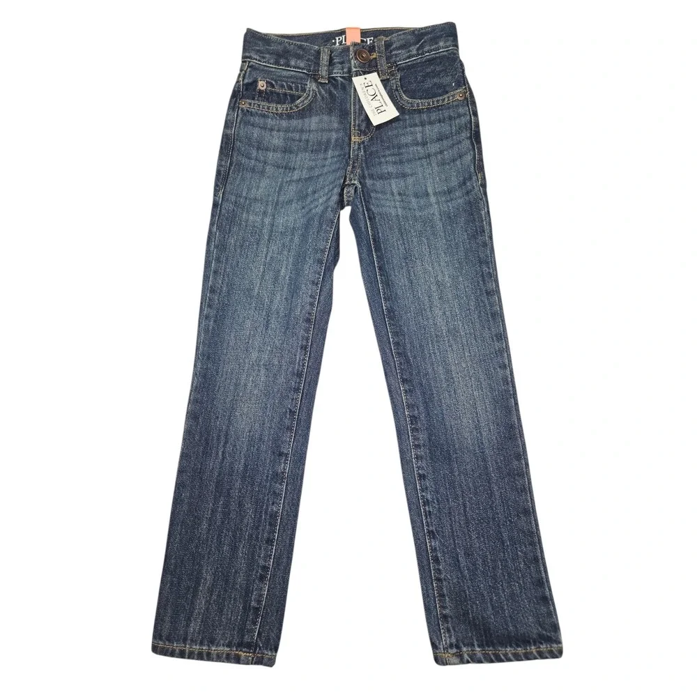 The Children's Place Straight Leg Slim Jeans Dark Wash Denim Sz 6 NWT